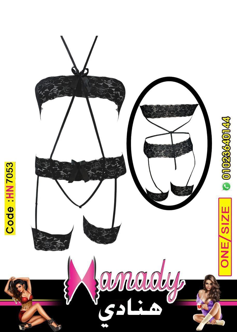 سلوبتة اسود ماركة هنادي وان سايز خامة دانتيل