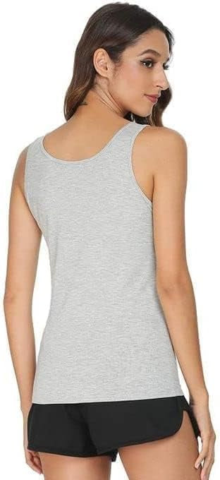 Hn7115 بيزك تانك قطن سادة قابلة للتمدد للنساء - مجموعة من 3 قطع، مريحة وخفيفة للاستخدام اليومي