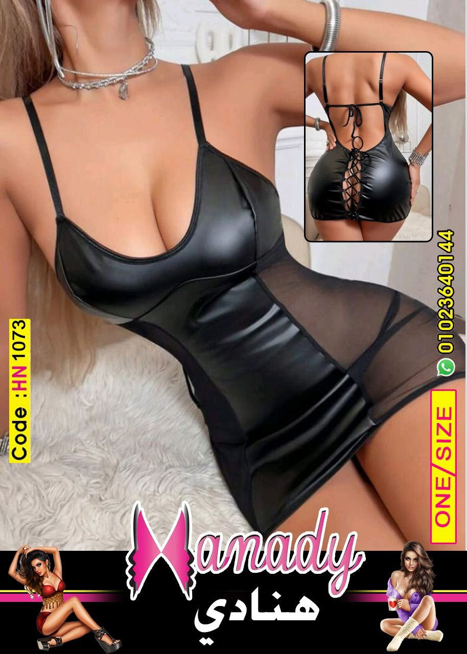 Hn1073 بيبي دول جلد سكسي قصير وان سايز حتي 80 كيلو