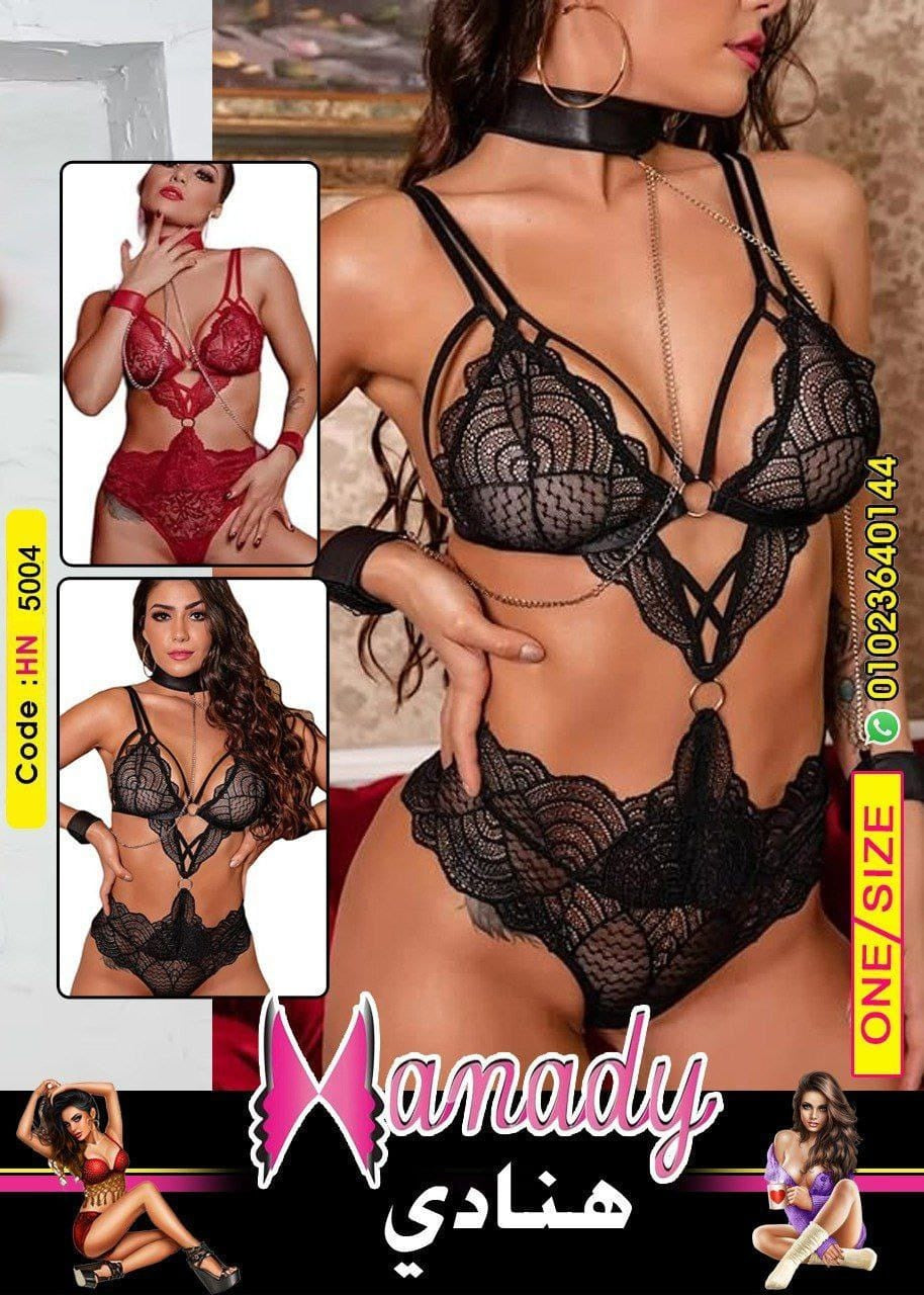 Hn5004 بيكيني باللون الاحمر والاسود الخامه دانتيل وان سايز ل 80 ك