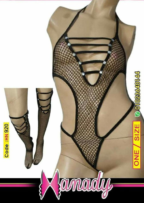 Hn920 سلوبتة شبك ليكرا وان سايز تلبيس لحد 80ك ماركة هنادي